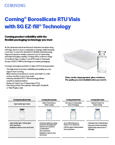 Corning® Borosilicate RTU Vials