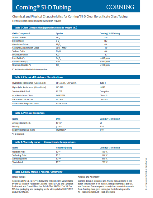 Corning® 51-D Tubing