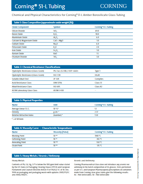 Corning® 51-L Tubing