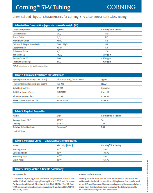 Corning® 51-V Tubing