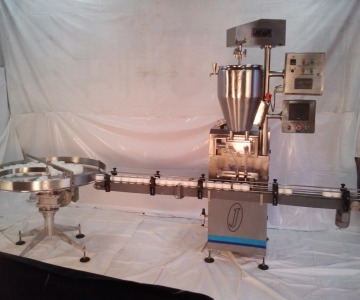 Automatic container filling machine (for creams and ointments)