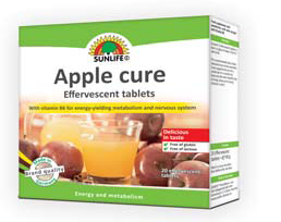 Apple cure effervescent tablets in sachets