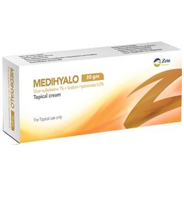 MEDIHYALO  Cream - SILVER SULFADIAZINE 1% + SODIUM HYALURONATE  0.2 %