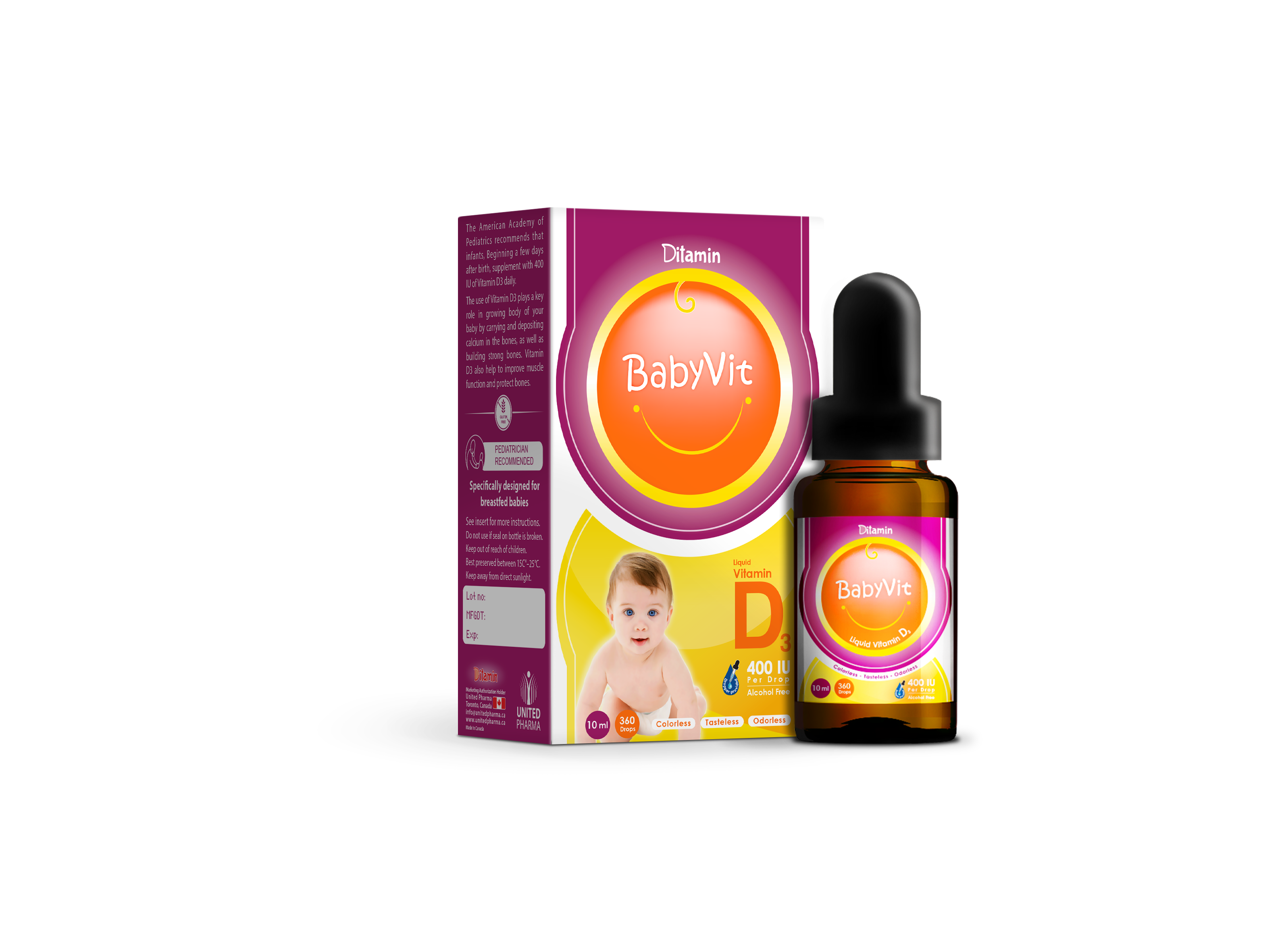 Ditamin BabyVit Liquid Vitamin D3 BabyVit D3 400 IU