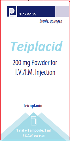 Teicoplanin (Teiplacid ) 200 mg lyophilized powder