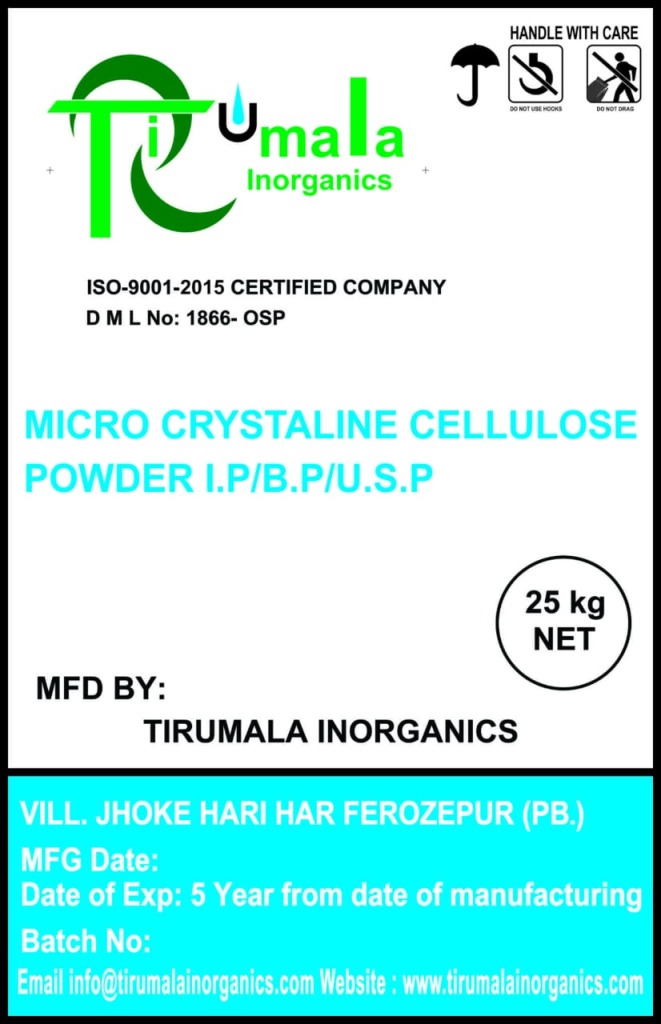 Micro crystalline cellulose powder IP/BP/USP