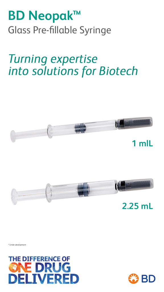 BD Neopak™ Glass Pre-fillable Syringe For Biotech