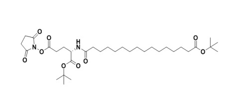 1-(tert-butyl) 5-(2,5-dioxopyrrolidin-1-yl) (16-(tert-butoxy)-16-oxohexadecanoyl)-L-glutamate  CAS 843666-26-2