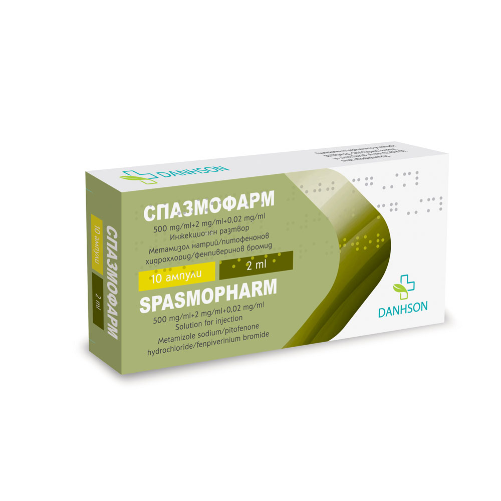 Spasmopharm 500 mg/ml + 2 mg/ml + 0,02 mg/ml solution for injection