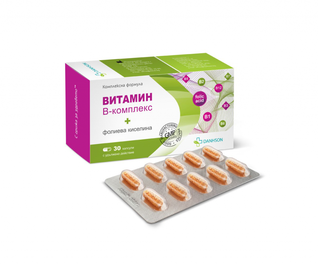 Vitamin B-complex + Folic acid – 30 caps. with prolonged release