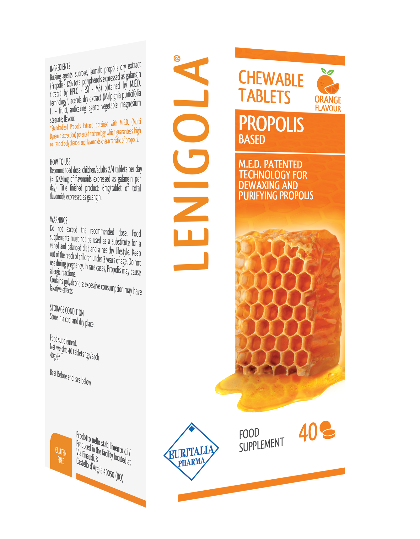 LENIGOLA CHEWABLE TABLETS - Orange flavour