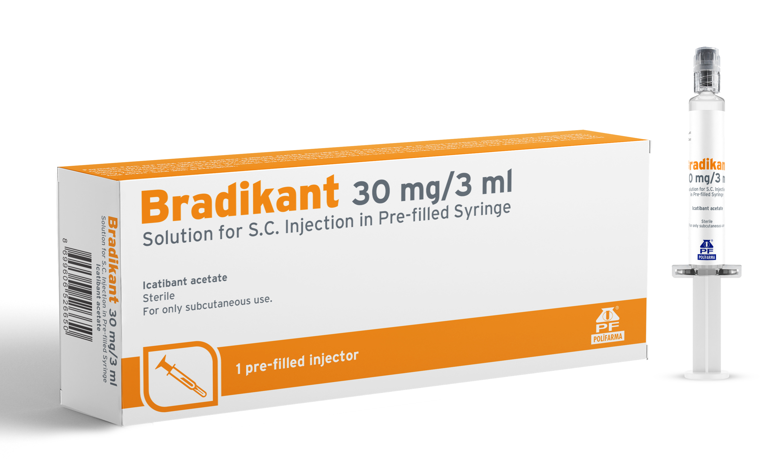 BRADİKANT 30 MG/3 ML SOLUTION FOR S.C. INJECTION IN PRE-FILLED SYRINGE