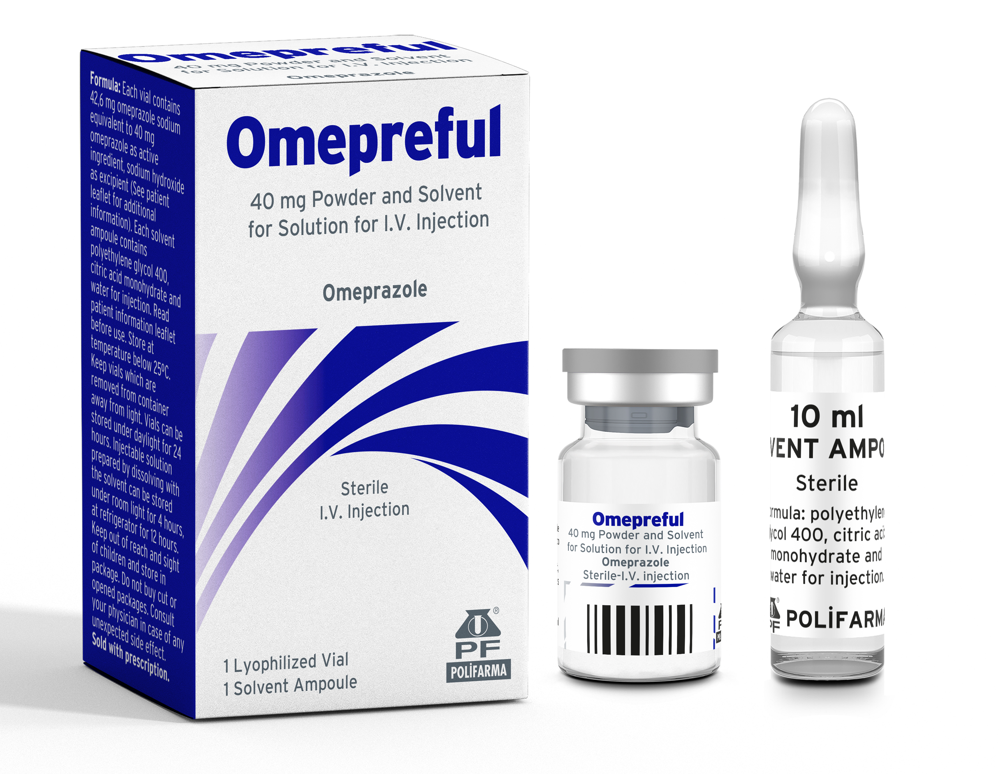 OMEPREFUL 40 MG POWDER AND SOLVENT FOR SOLUTION FOR IV  INJECTION