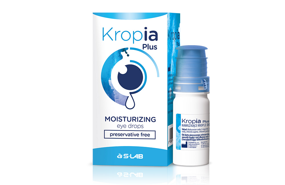 Kropia Plus - preservatives free eye drops  with 0,1%, 0,2%, 0,3% or 0,4% sodium hyaluronate