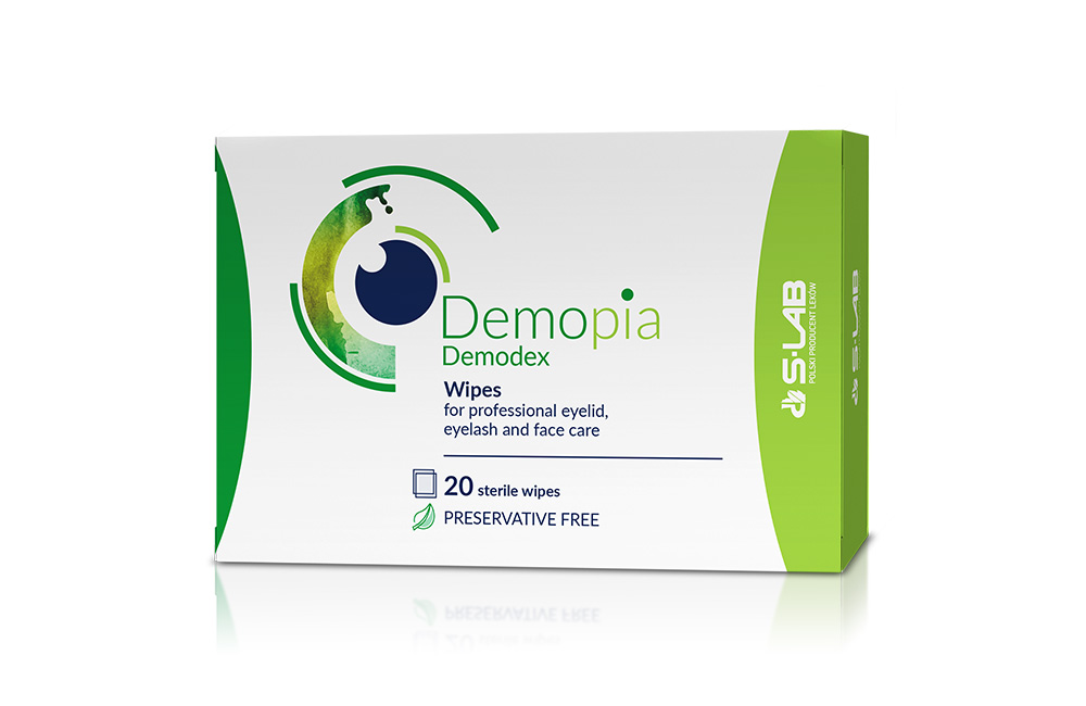 Demopia Demodex - sterile, preservatives free wet wipes with marjoram oil, terpinen-4-ol, aloe gel