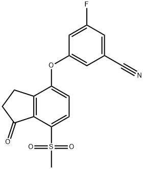 3-fluoro-5-((7-(methylsulfonyl)-1-oxo-2,3-dihydro-1H-inden-4-yl)oxy)benzonitrile