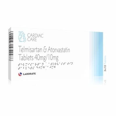 Telmisartan & Atorvastatin Tablets  40mg/10mg