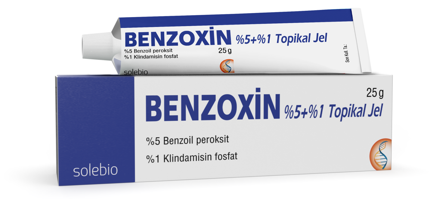 BENZOXIN (benzoyl peroxide + clindamycin) %5 + %1 TOPICAL GEL