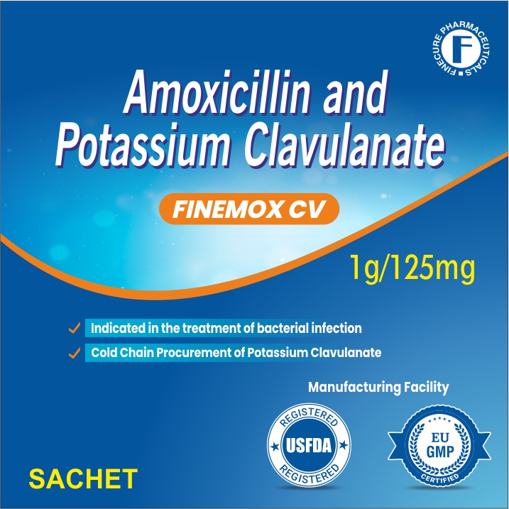 Amoxicillin and Potassium Clavulanate Sachets - Finemox CV