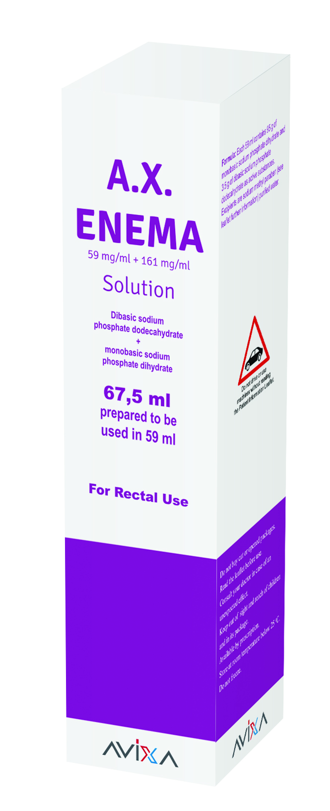 A.X. Enema Solution, 67.5 mL (Monobasic Sodium Phosphate +  Dibasic Sodium Phosphate)