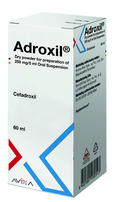 Adroxil Dry Powder for Preparation of 250 mg/5ml Oral Suspension, 60ml (Cefadroxil Monohydrate)