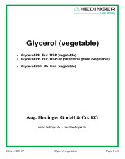 Glycerol Ph.Eur./USP (vegetable & synth.) - Glycerol 85% (vegetable) - parenteral grades