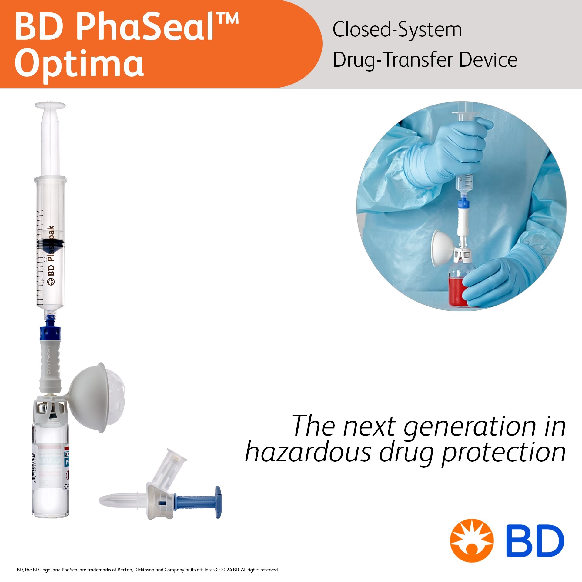 BD PhaSeal™ Optima Closed-System Drug Transfer Device