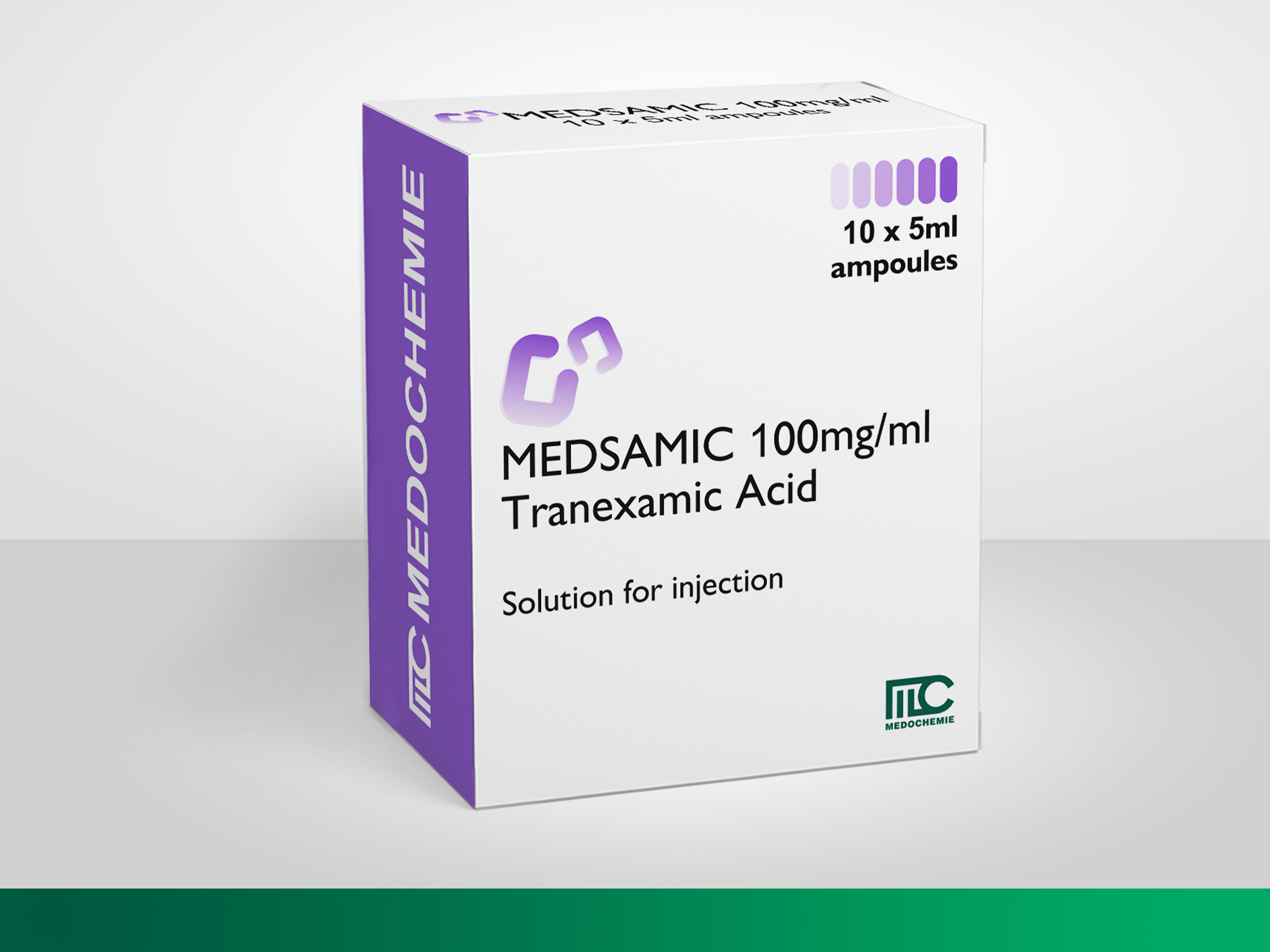 MEDSAMIC, Tranexamic Acid Solution for injection or infusion 100mg/ml, 250mg/5ml, 500mg/5ml