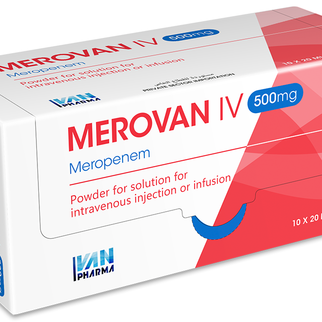 MEROVAN 500 mg ,10 vial 20ml/Box