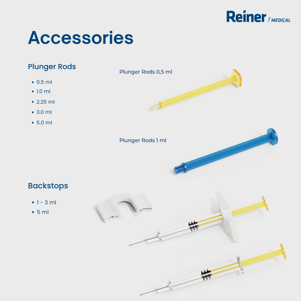 Accessories for Syringes: Plunger Rods y Backstops