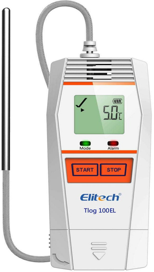 Elitech Tlog 100EL Digital Temperature Data Logger Reusable Temperature Recorder PDF Report USB Port 32000 Points With External Temperature Probe(-196~150℃)