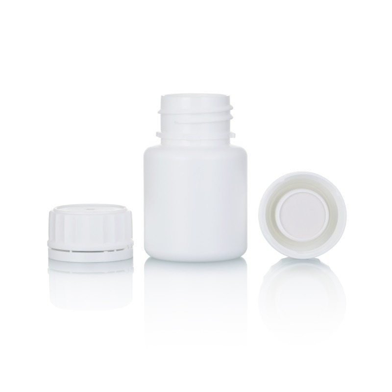 HDPE bottle with desiccant cap