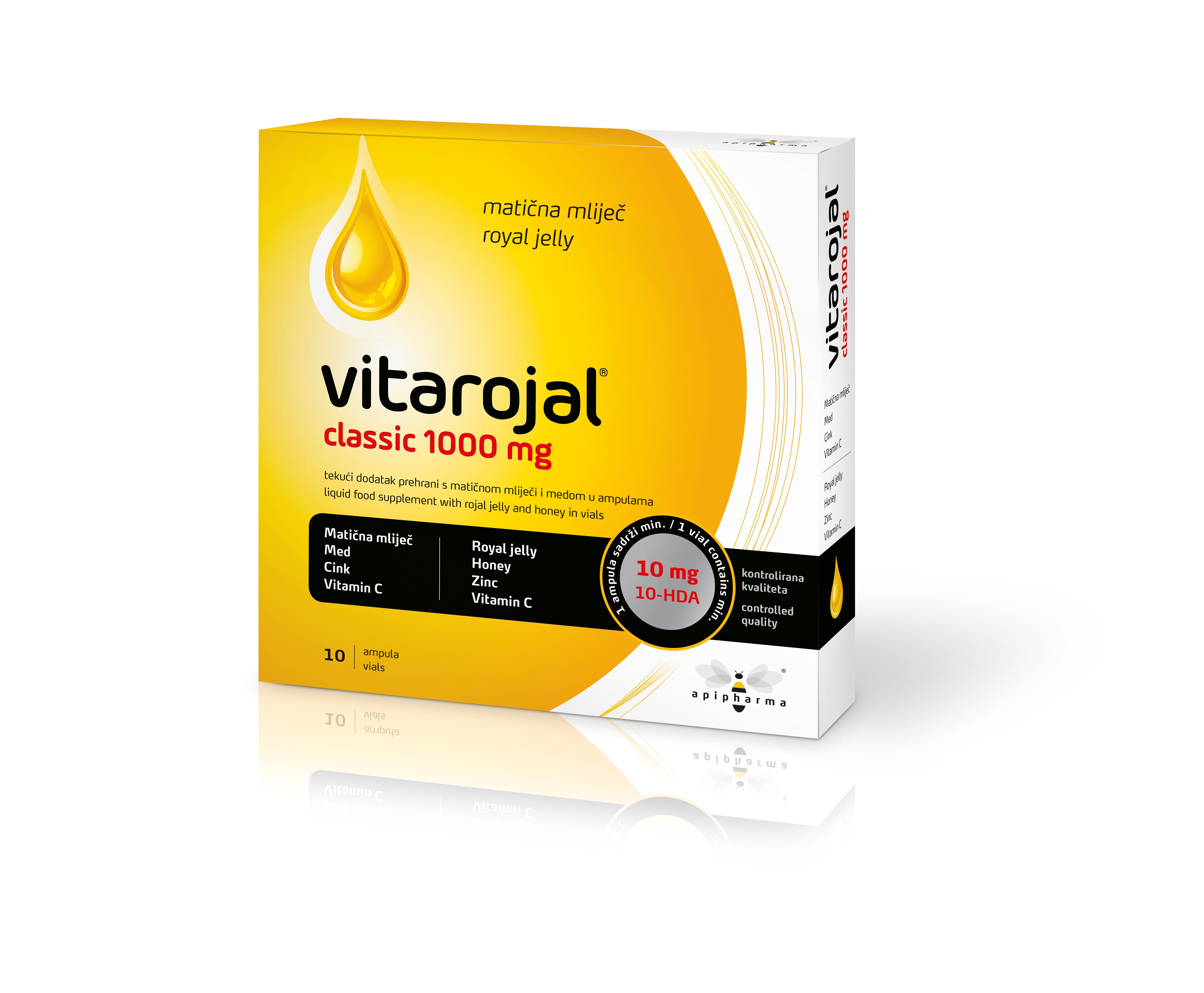 Vitarojal® classic 1000 mg liquid food supplement with royal jelly and honey in vials