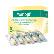 Saccharomyces boulardii (Saccharomyces cerevisiae HANSEN CBS 5926) as API, capsules finished product (probiotic). Brand name: Yomogi®