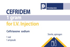 Ceftriaxone sodium (CEFRIDEM) 1 G POWDER FOR I.V. INJECTION