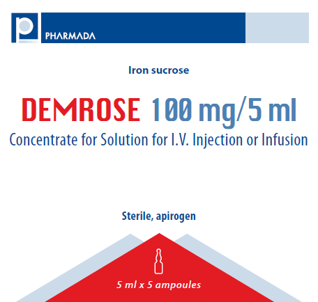 Iron sucrose (DEMROSE) 100 MG/5 ML CONCENTRATE FOR SOLUTION FOR I.V. INJECTION OR INFUSION