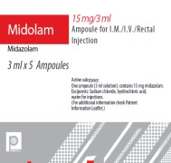 Midazolam (MIDOLAM) 15 MG/3 ML SOLUTION FOR I.M./I.V./RECTAL INJECTION