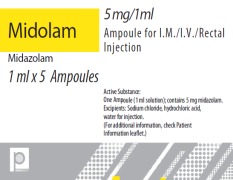 Midazolam (MIDOLAM) 5 MG/1 ML SOLUTION FOR I.M./I.V./RECTAL INJECTION