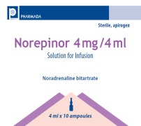 Noradrenaline bitartrate (NOREPRIN) 4 MG/4 ML SOLUTION FOR I.V. INFUSION