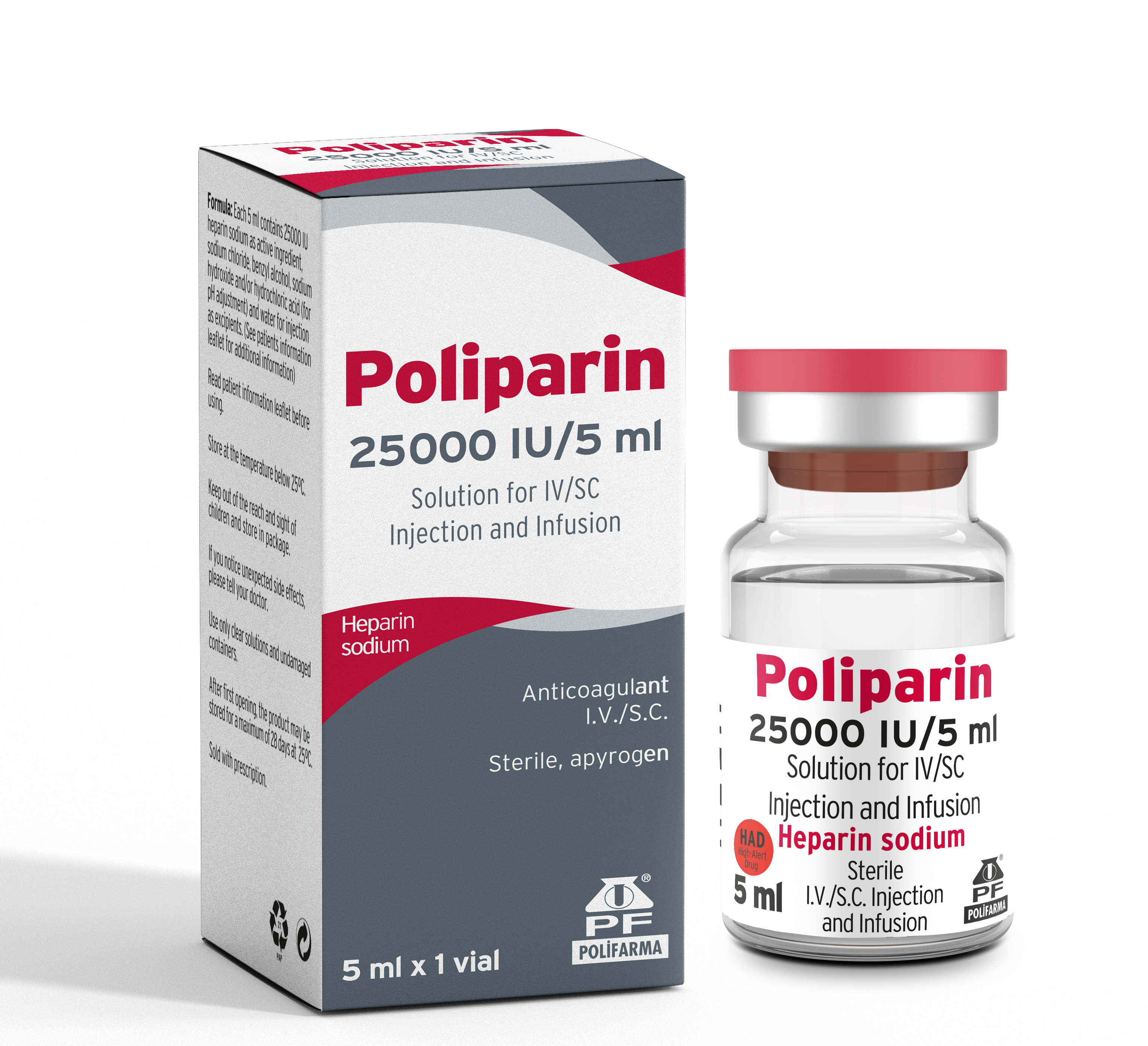 Poliparin (Heparine Sodium) 25.000 Iu /5 Ml