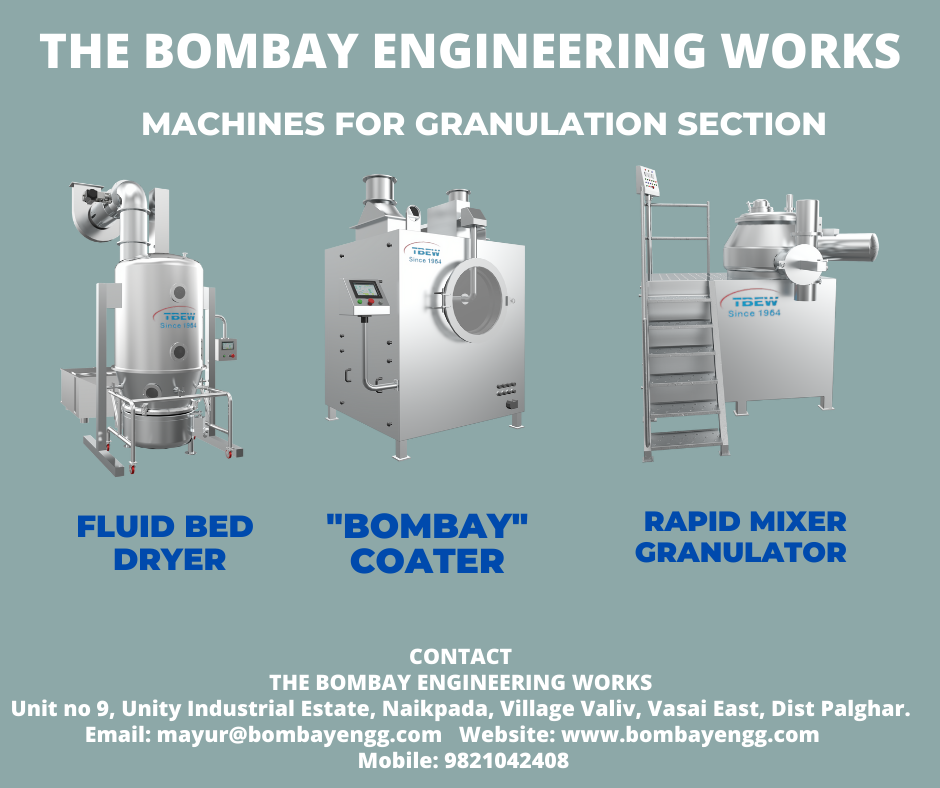 Granulation section  / Tablet section machineries