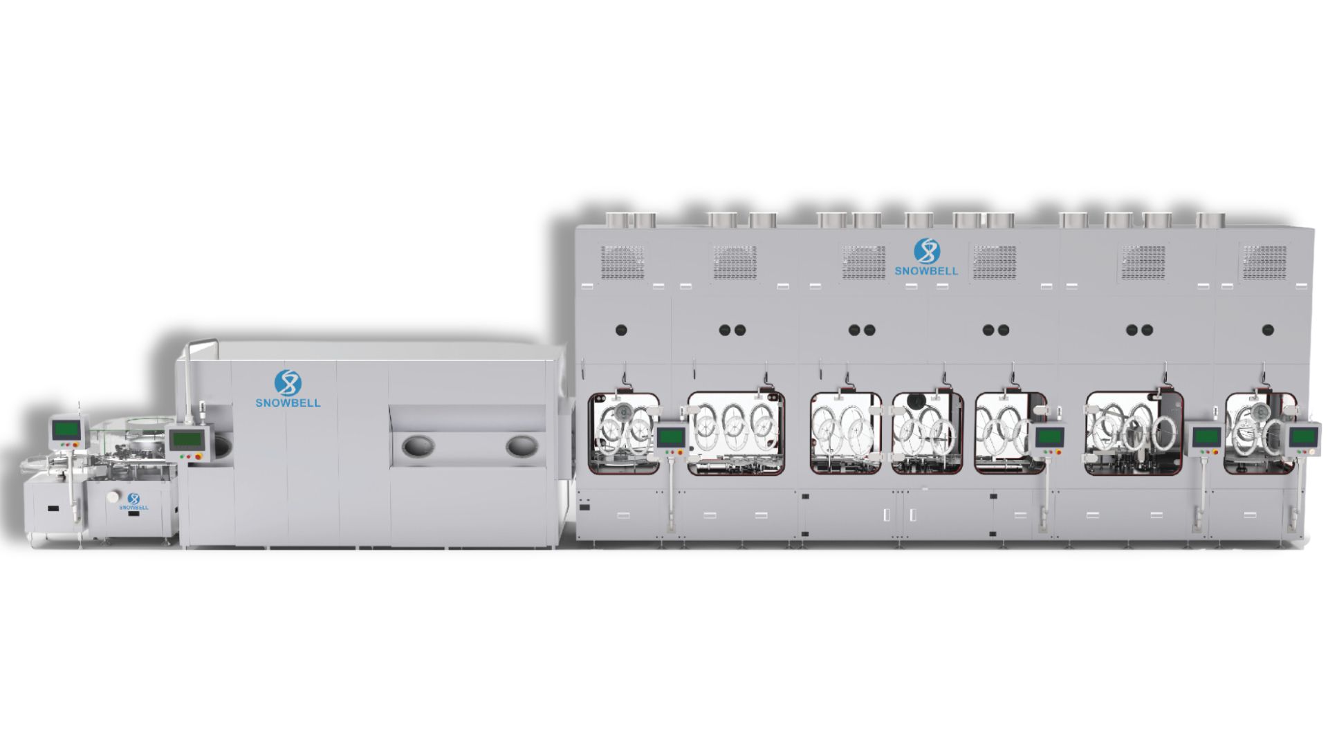 Snowbell Vial Liquid Filling Line under Isolator for Oncology/toxic/hazardous product