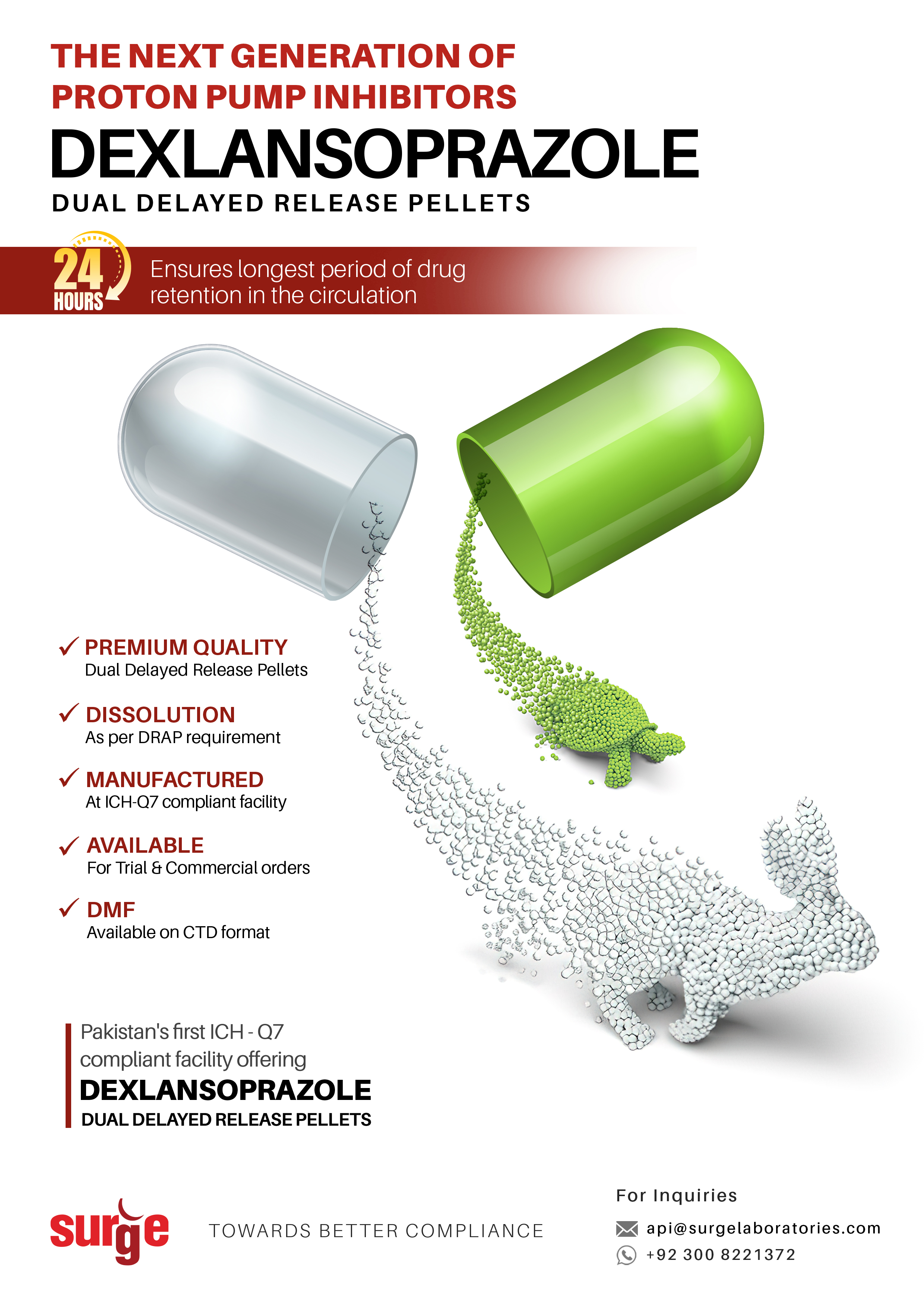 Dexlansoprazole Dual Delayed Release Pellets