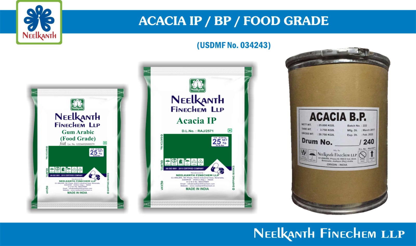 Gum Acacia (IP/BP/Food Grade) is a premium natural gum derived from the acacia tree, commonly used as an emulsifying, stabilizing, and thickening agent in both the pharmaceutical and food industries.