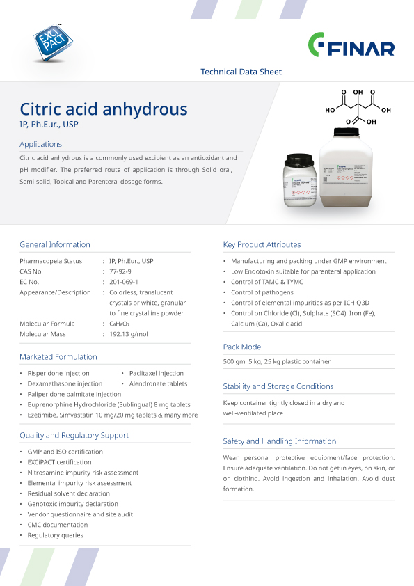 Citric Acid Anhydrous