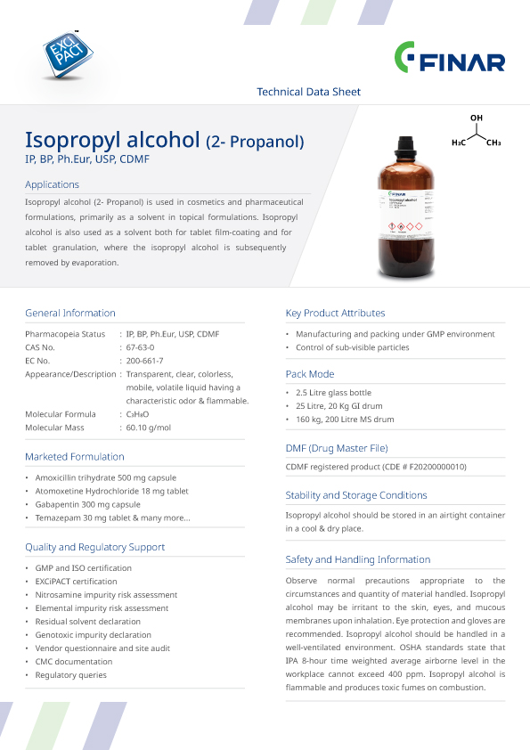 Isopropyl Alcohol (2- Propanol)