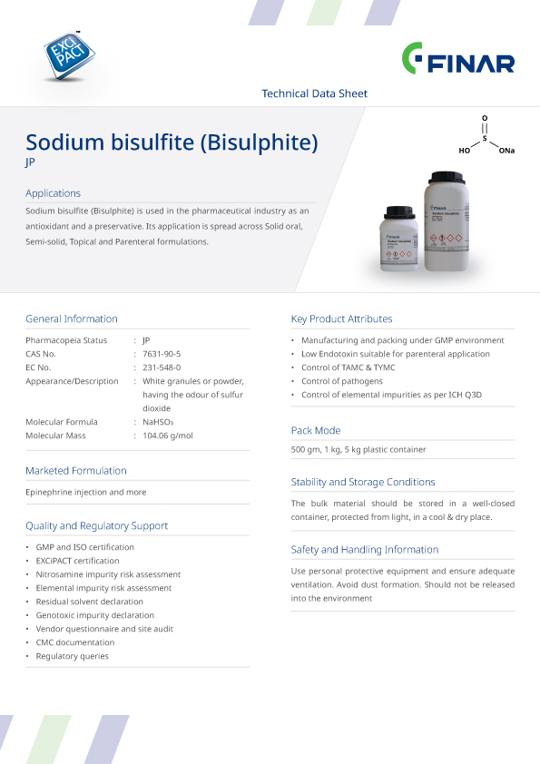 Sodium bisulfite (Bisulphite)