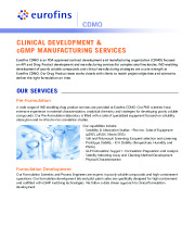 Clinical Development & cGMP Manufacturing Services 2021