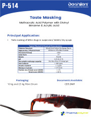 Taste Masking Agent for bitter drugs (Doshion P 514 Methacrylic Acid Polymer with Divinyl Benzene & Acrylic Acid )