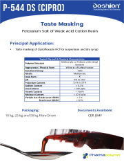 Taste masking Agent for Ciprofloxazin (Doshion P 544 DS CIPRO - Potassium Salt of Weak Acid Cation Resin)